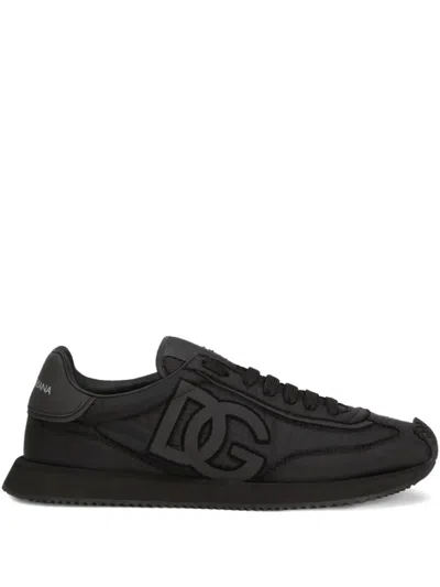 Dolce & Gabbana Low Top Sneakers Featuring Suede Accents In Black