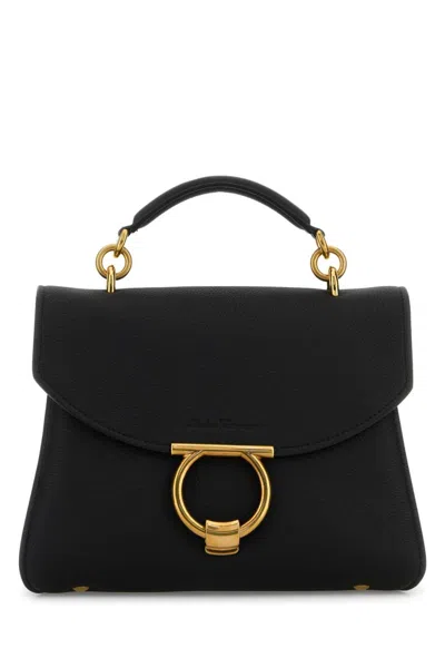 Ferragamo Black Gancini Satchel