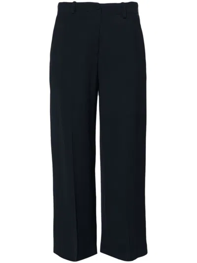 Erika Cavallini Semi-couture Blue Wide-leg Trousers In Blue