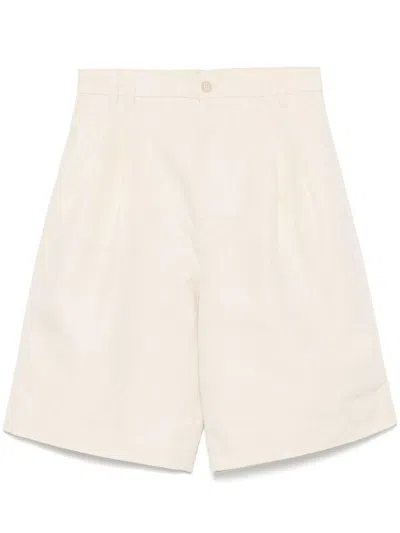 Filippa K Beige Linen And Cotton Blend Shorts In Neutral
