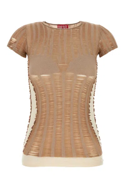 Diesel M-calai Short-sleeved Top In Nude