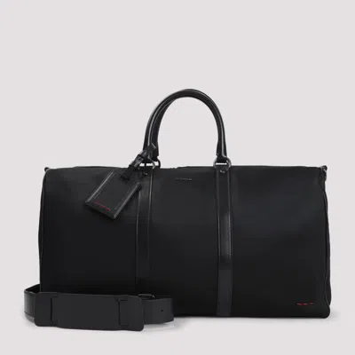 Kiton Nylon Duffle Bag With Leather Inserts