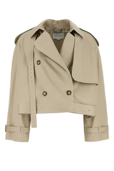 Stella Mccartney Sand Cotton Trench Coat In Neutral