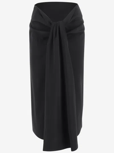 Jacquemus Women Sablier Draped Midi Skirt In Black