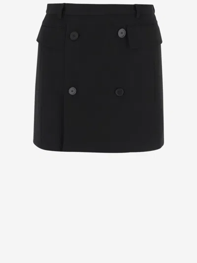 Balenciaga Tailored Black Skirt With Double-breasted Buttons