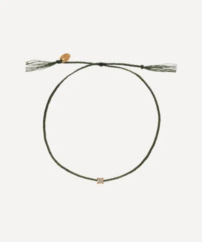 Atelier Vm 18ct Gold Lucy Green Cotton Bracelet