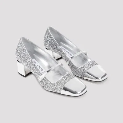 Jimmy Choo Glitter Mary Jane Pumps With Metallic Accents