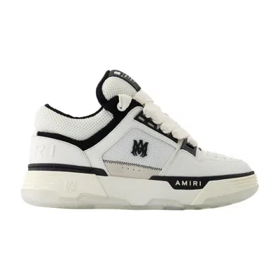 Amiri White And Black Chunky Sneakers With Logo Detail In Leather And Mixed Tech Fabrics Man In White