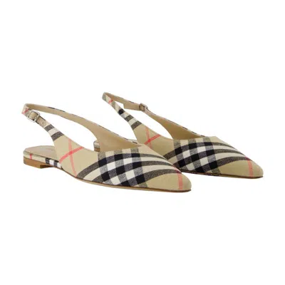 Burberry Check Birdie Slingback Ballerina Flats Women