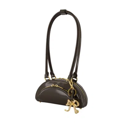 Self-portrait Self Portrait Women Mini Shoulder Bag With Bow Charm In Black
