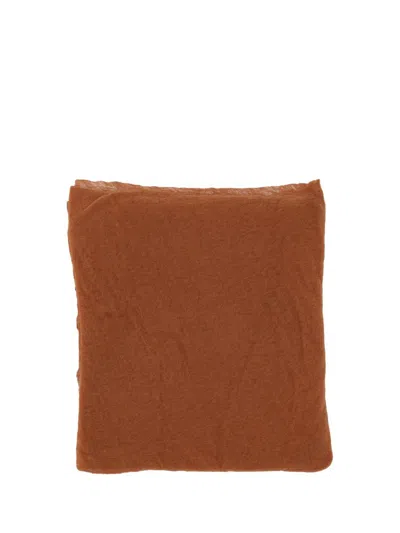 Botto Giuseppe Fine Knit Cashmere Scarf In Brown