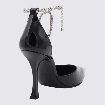 Jimmy Choo Stevie 100 Crystal-embellished Pumps In Patent Leather In Black