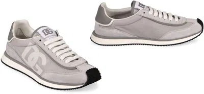 Dolce & Gabbana Man Grey Suede And Mesh Dg Aria Sneakers