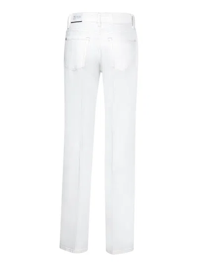 7 For All Mankind Straight-leg White Jeans With Tailored Fit In White