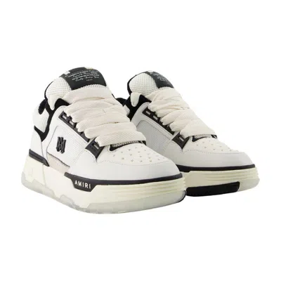 Amiri White And Black Chunky Sneakers With Logo Detail In Leather And Mixed Tech Fabrics Man In White