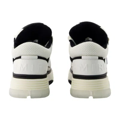 Amiri White And Black Chunky Sneakers With Logo Detail In Leather And Mixed Tech Fabrics Man In White