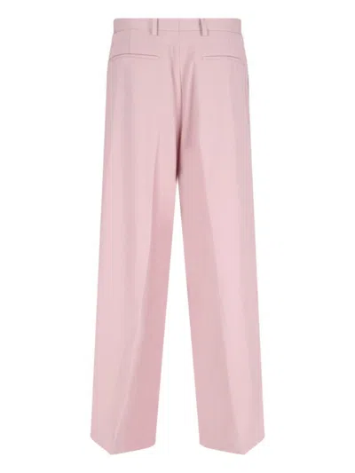 Dries Van Noten Wide-leg Trousers In Pink Wool In Pink