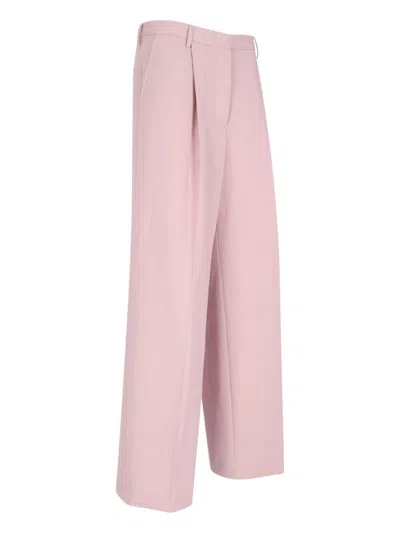 Dries Van Noten Wide-leg Trousers In Pink Wool In Pink