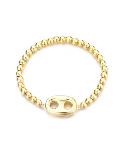 Adornia 14k Gold Plated Mariner Link Stretch Bead Bracelet