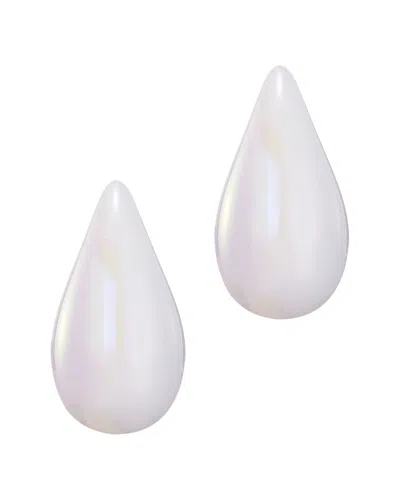 Adornia Faux Pearl Teardrop Stud Earrings In White