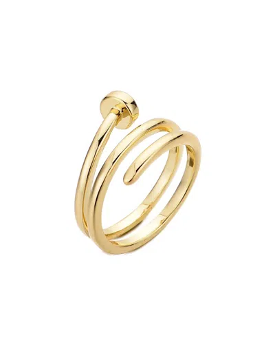 Adornia 14k Gold Plated Nail Double Wrap Ring In Gold
