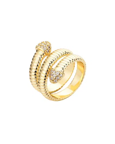 Adornia 14k Gold Plated Coil Wrap Cz Ring In Gold