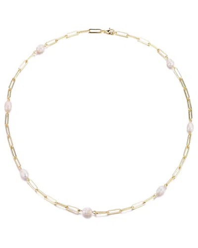 Adornia 14k Gold Plated Freshwater Pearl Station Paper Cli