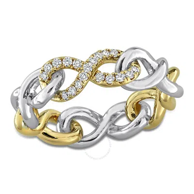 Created Forever 1/5ct Tw Lab-grown Diamond Infinity Ring In Two-tone Sterling Silver