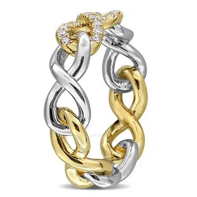 Created Forever 1/5ct Tw Lab-grown Diamond Infinity Ring In Two-tone Sterling Silver