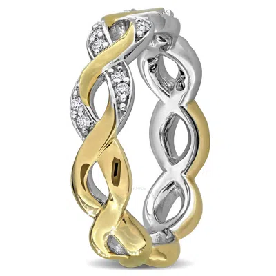 Created Forever 1/6ct Tw Lab-grown Diamond Infinity Eternity Ring In Two-tone Sterling Silver