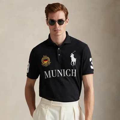 Ralph Lauren Classic Fit Munich Mesh Polo Shirt In Black