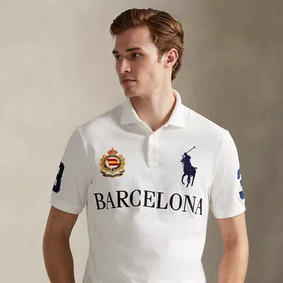 Ralph Lauren Classic Fit Barcelona Mesh Polo Shirt In White