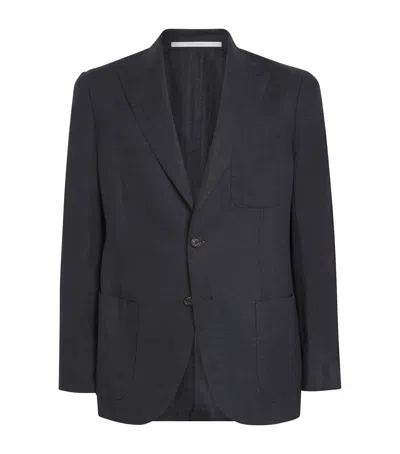 Eleventy X Harrods Linen Blazer In Black