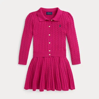 Polo Ralph Lauren Ralph Lauren Cotton Polo Cardigan & Skirt Set In Pink