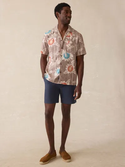 Faherty Short Sleeve Breeze Camp Shirt In Multi