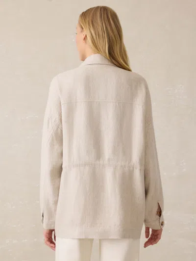 Faherty Twill Linen Utility Jacket In Neutral