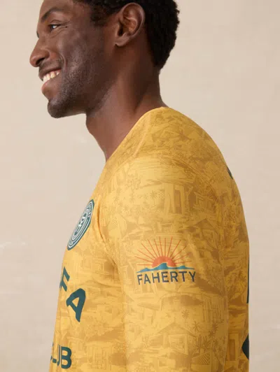 Faherty Ghana Long Sleeve Rash Guard In Blue