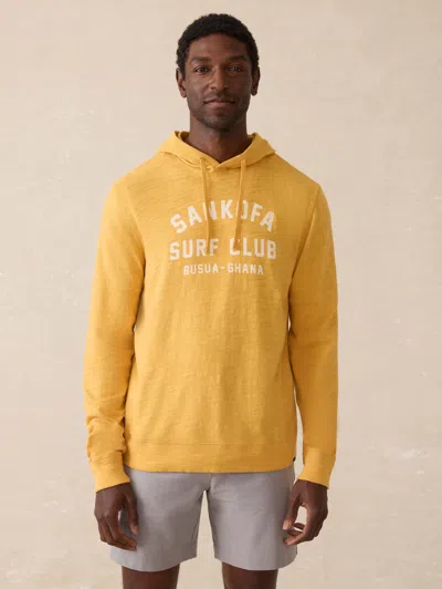 Faherty Ghana Sunwashed Slub Hoodie In Yellow