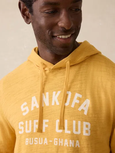 Faherty Ghana Sunwashed Slub Hoodie In Yellow