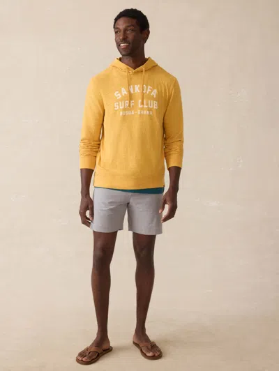 Faherty Ghana Sunwashed Slub Hoodie In Yellow