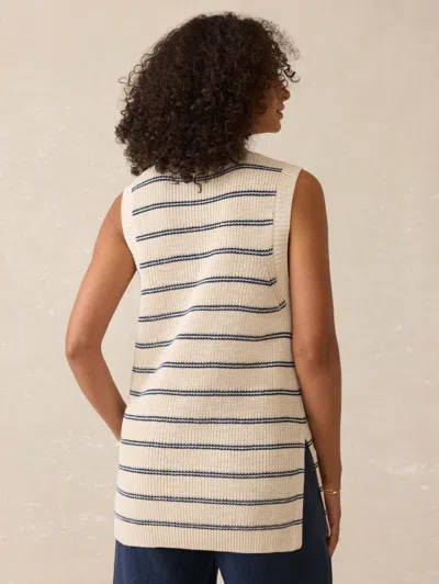 Faherty Linen Cotton Muscle Tank In Neutral