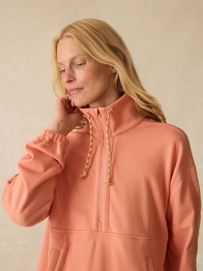 Faherty High Tide Terry Anorak Hoodie In Brown