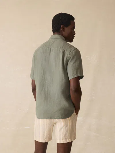 Faherty Short Sleeve Laguna Linen Shirt In White