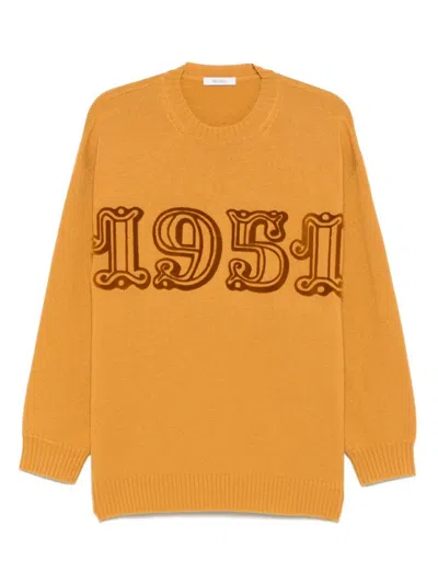 Max Mara Fido Crew Neck Embroidered Knit Sweater
