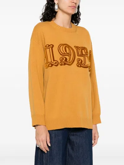 Max Mara Fido Crew Neck Embroidered Knit Sweater