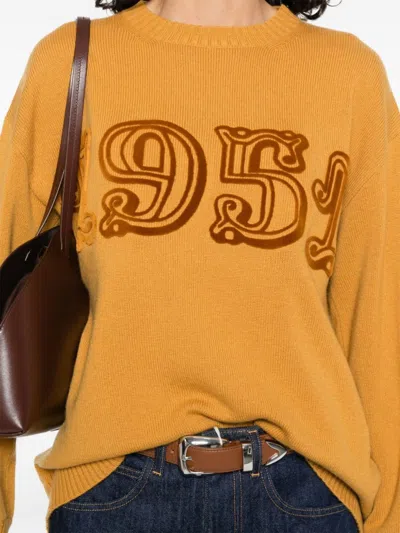 Max Mara Fido Crew Neck Embroidered Knit Sweater