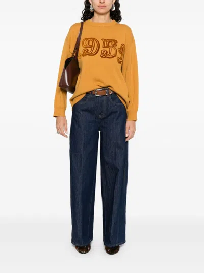 Max Mara Fido Crew Neck Embroidered Knit Sweater