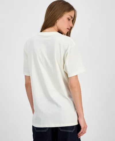 Rebellious One Juniors' Paris Cherry Graphic Print T-shirt In White