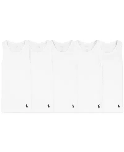 Polo Ralph Lauren Ribbed Stretch Cotton Tank 5-pack In White