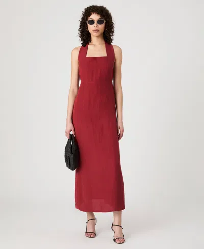 French Connection Birdie Halter Sundress In Red